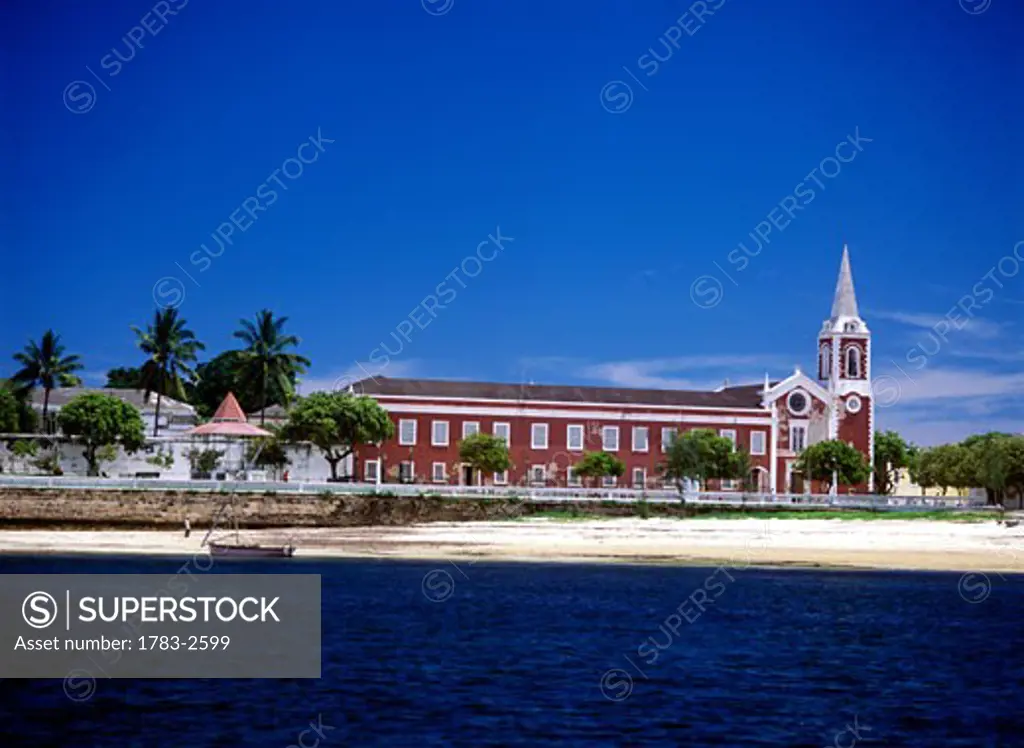 Palace and chapel of Sao Paulo as seen from the sea, Ilha de Mocambique, Mozambique.