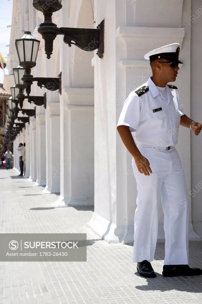 Sailor in the street, Cartagena, Colombia