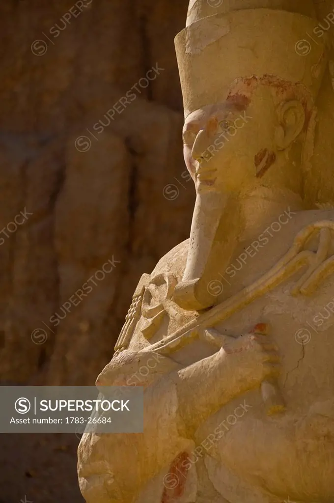 Osiris statue, Upper Terrace, Mortuary Temple of Hatshepsut, Deir el_Bahri, Luxor, Egypt