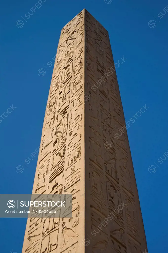 Detail of obelisk, Luxor Temple, Luxor, Egypt