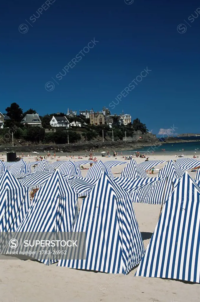 Beach huts, Dinard, Brittany, France