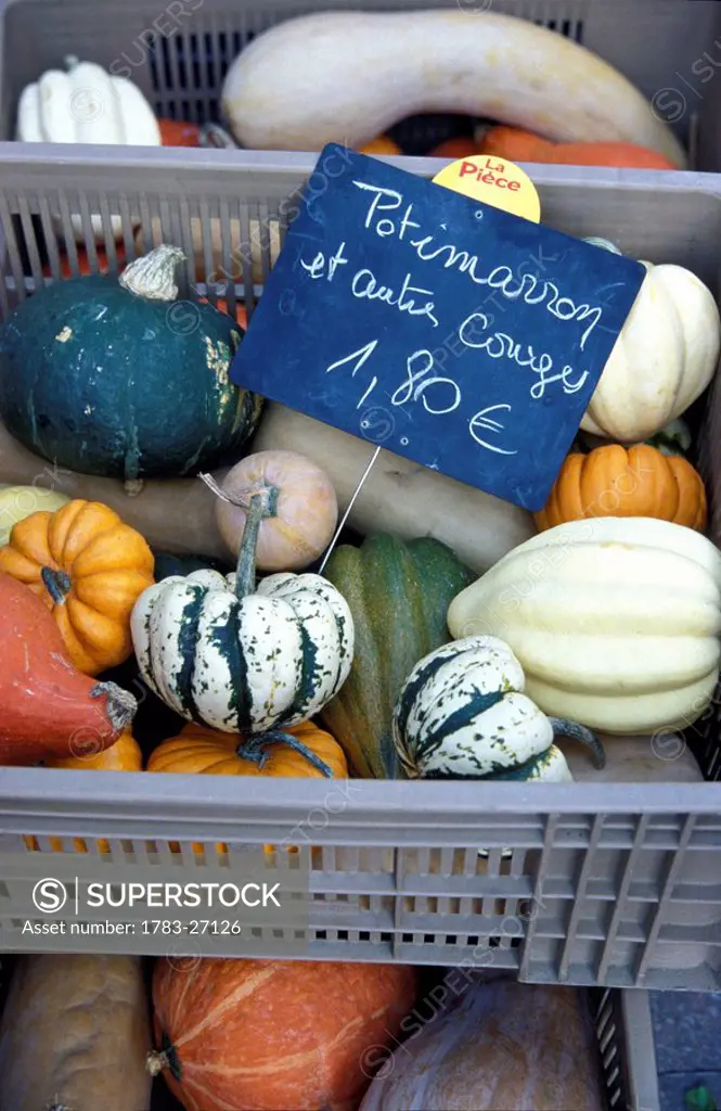 Squashes & pumpkins at market, Cours Julien, Marseille, France