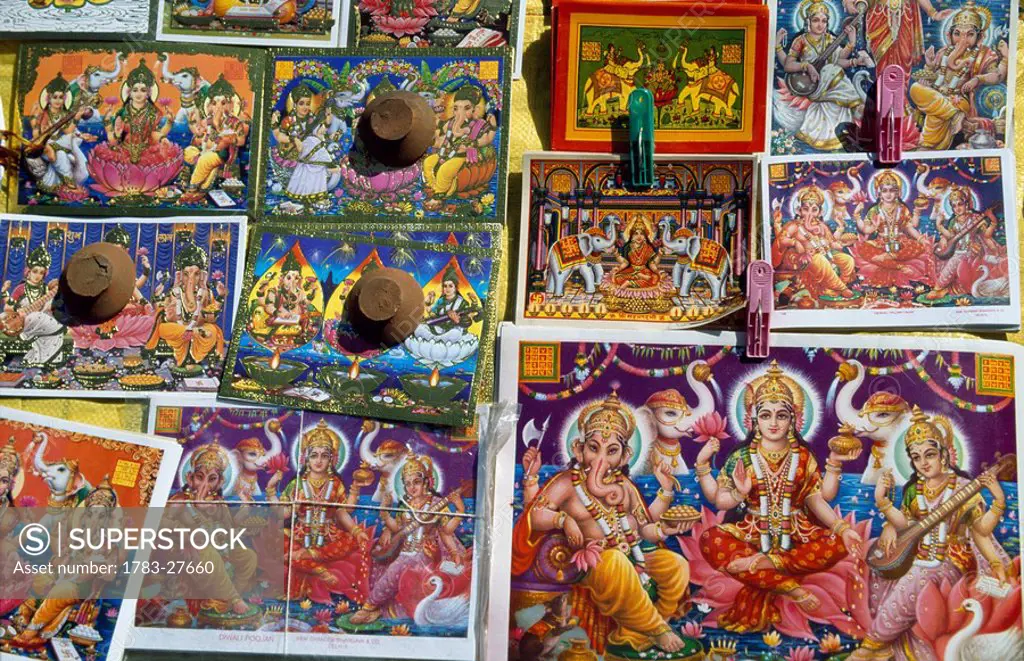 Hindu gods for Diwali festival, Jaipur, Rajasthan, India.