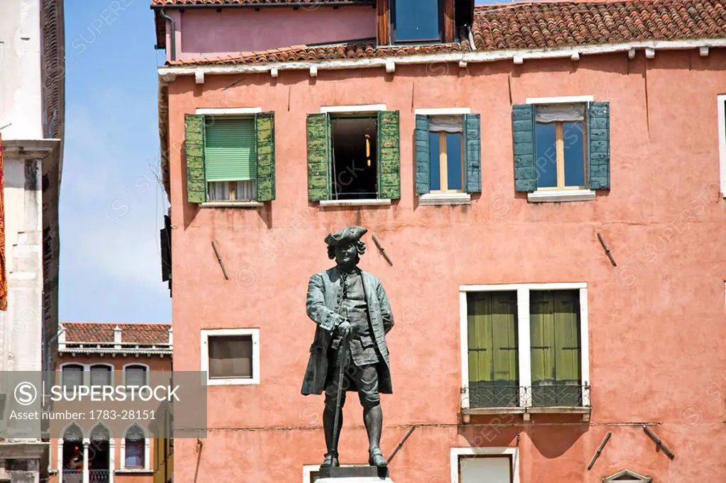 Statue of Carlo Goldoni, Campo San Bartolomeo, Venice, Italy