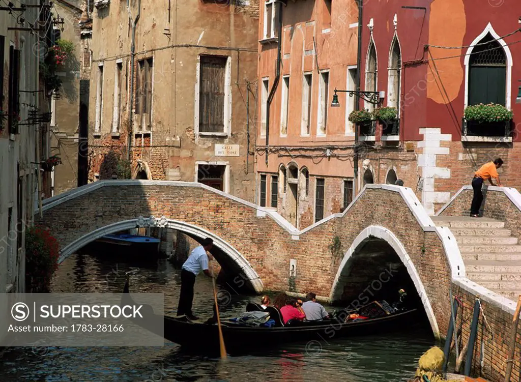 Gondola on canal, Venice, Italy