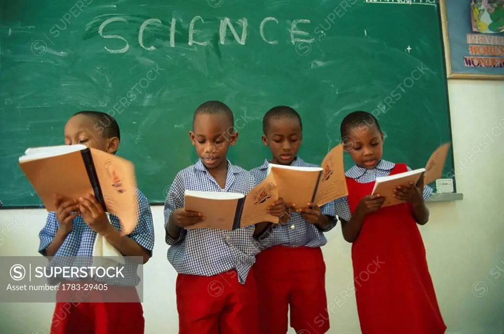 Schoolchildren reading, Nigeria