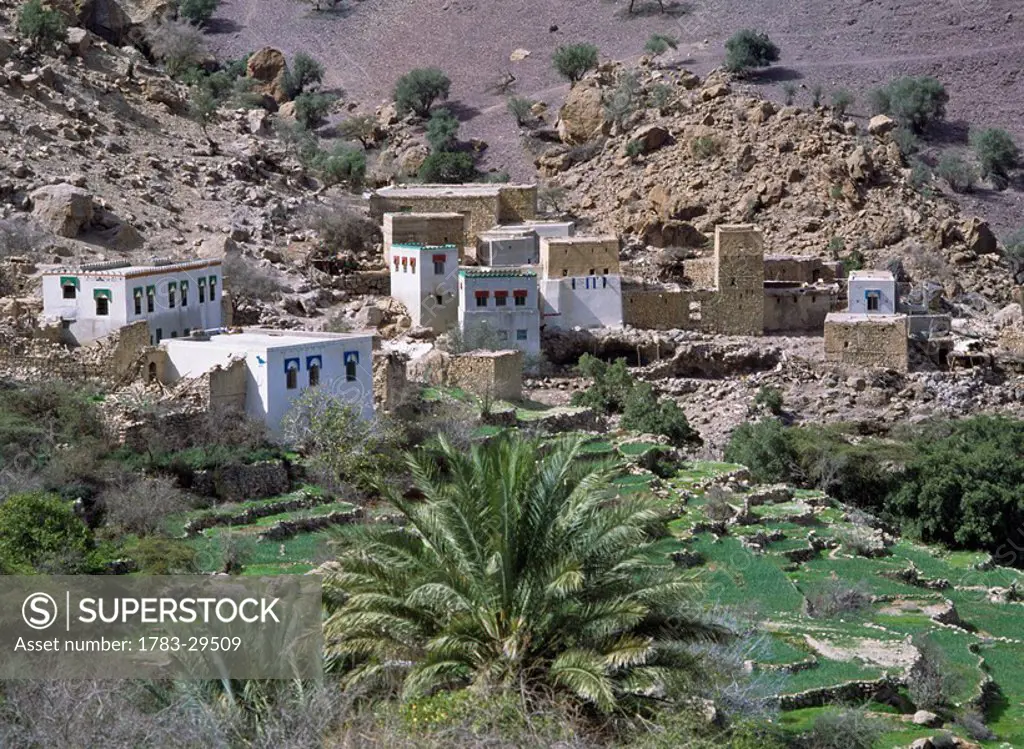 Buildings in desert, Oman