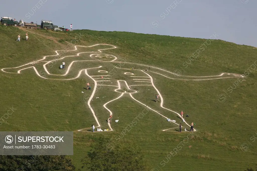 Cerne Abbas Giant on hillside, Dorset, England