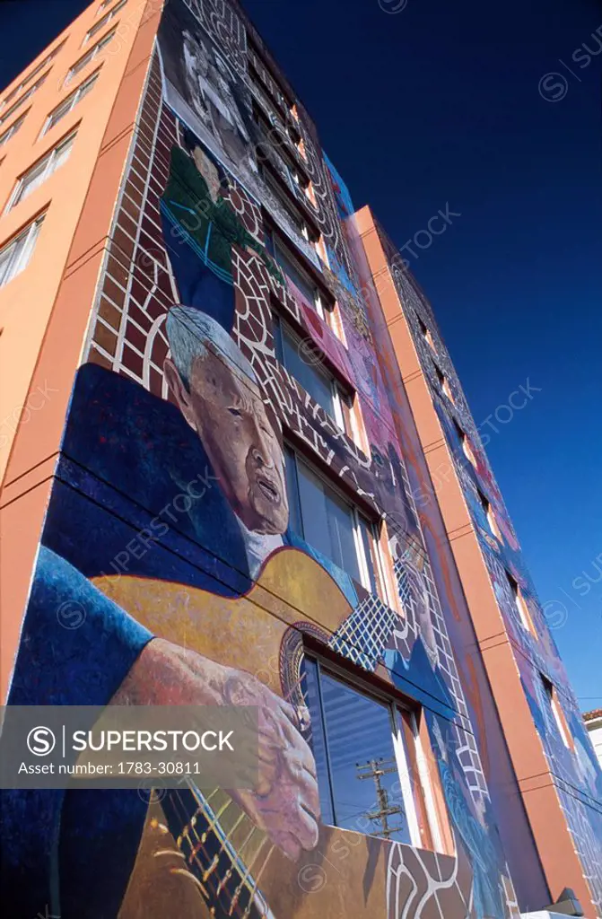 Colourful mural, Mission District, San Francisco, California, USA