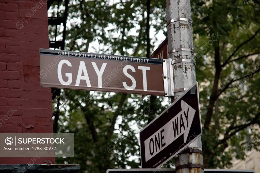 Sign for Gay Street, Greenwich Village,New York City, New York, USA