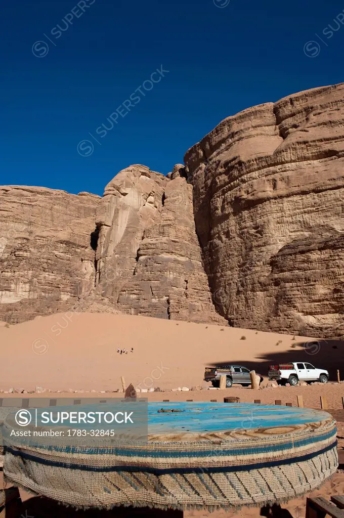 4X4 Jeeps At Wadi Rum (The Valley Of The Moon), Jordan, Middle East