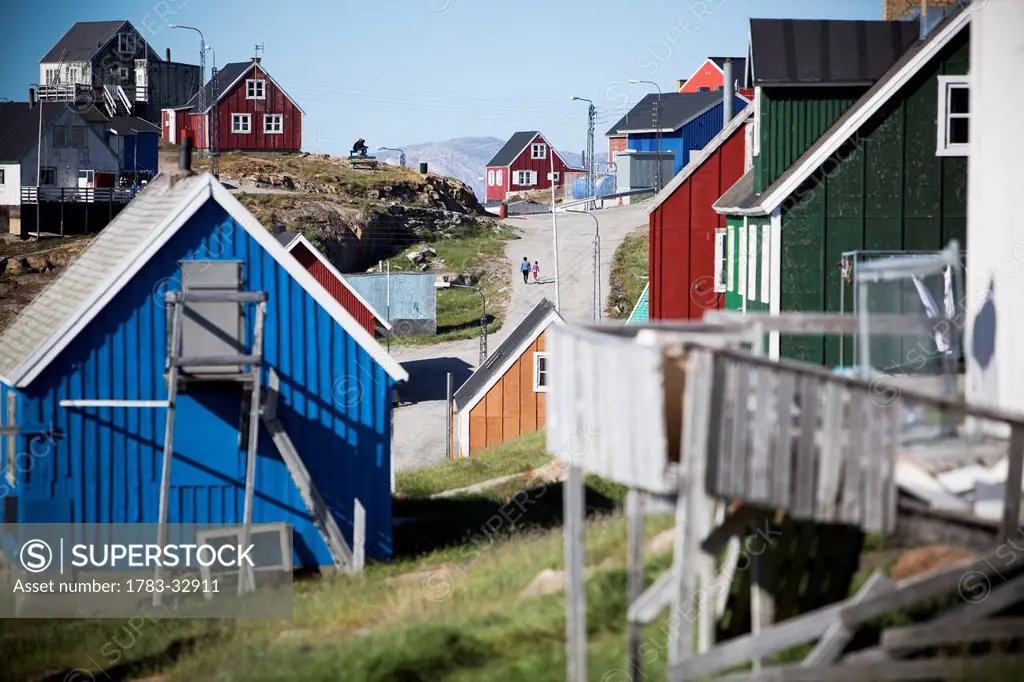 Denmark, Greenland, Cottages; Upernarvik
