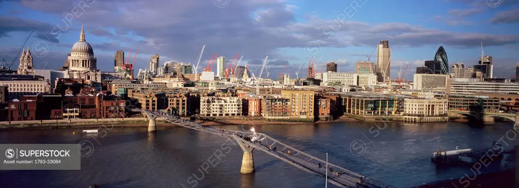 View From Tate Gallery To Millennium Bridge, London,England,Uk