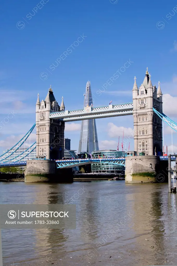 United Kingdom, View Of Tower Bridge Over Thames; London