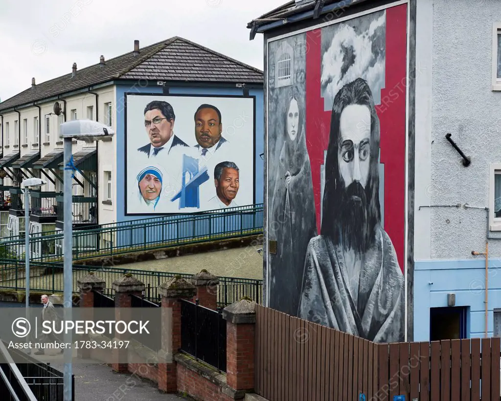 United Kingdom, Northern Ireland, County Londonderry, Gallery Murals In Rossville Street In Bogside Area; Derry, Hunger Striker Raymond Mccartney Mura...