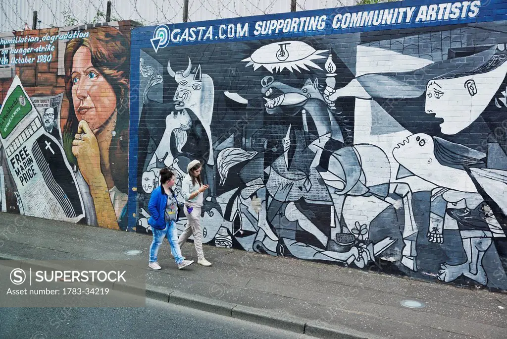 United Kingdom, Northern Ireland, Wall Murals In Falls Road; Belfast