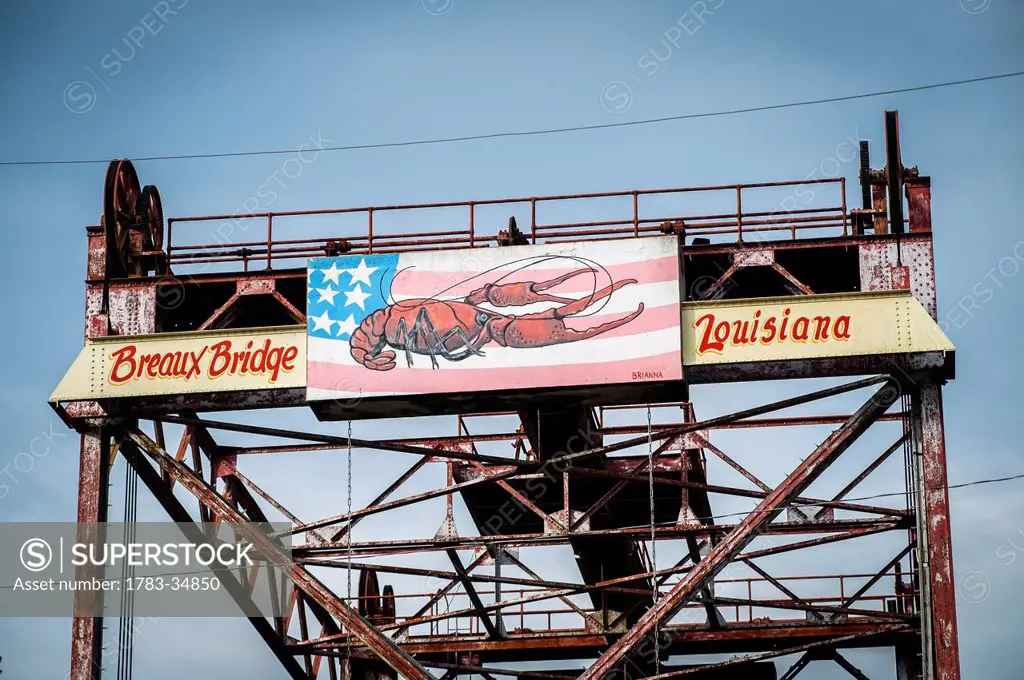 Usa, Louisiana, Lobster Sign; Breaux Bridge