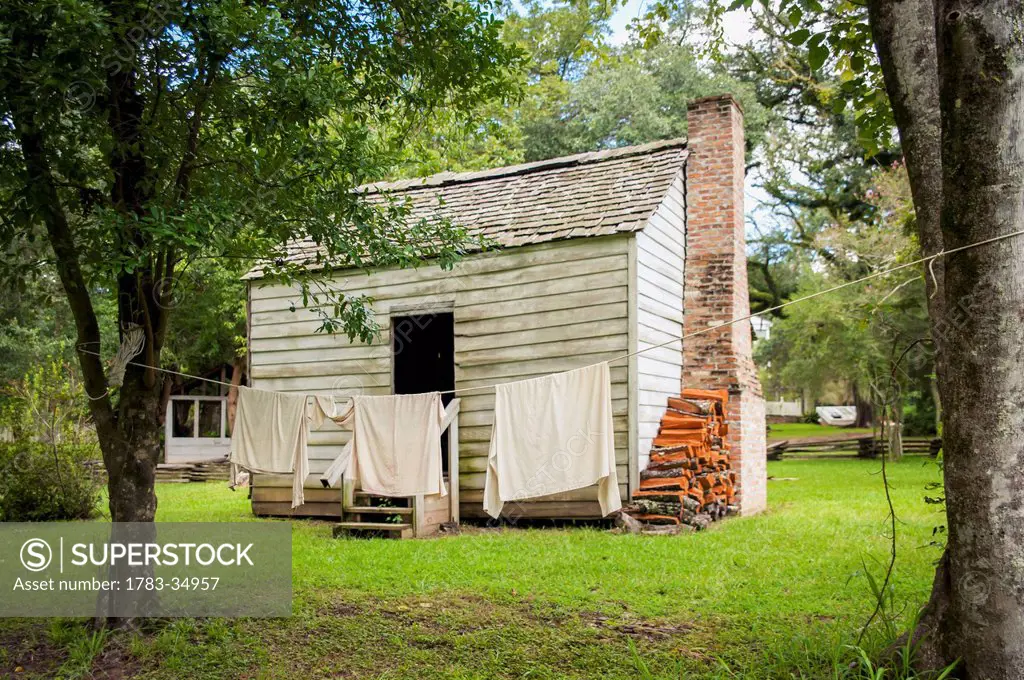 Usa, Audubon State Historic Site; Louisiana, Slave Cabin In Oakley Plantation