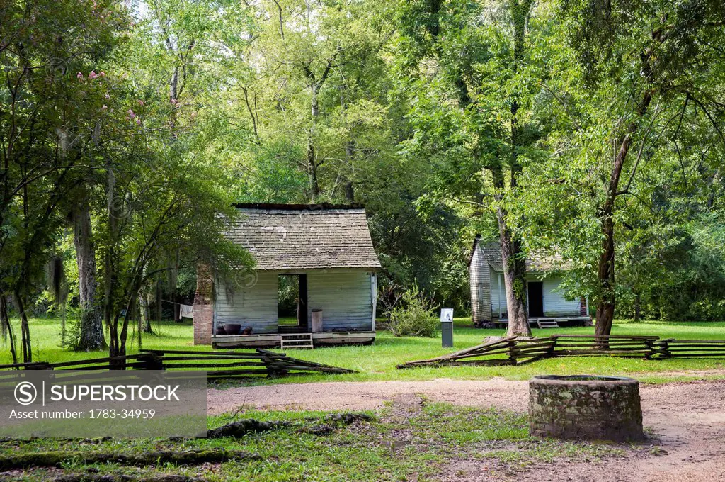 Usa, Audubon State Historic Site; Louisiana, Slave Cabins In Oakley Plantation