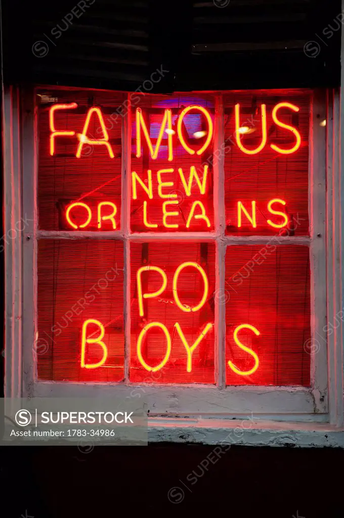Usa, Louisiana, Detail Of Neon Club Sign; New Orleans