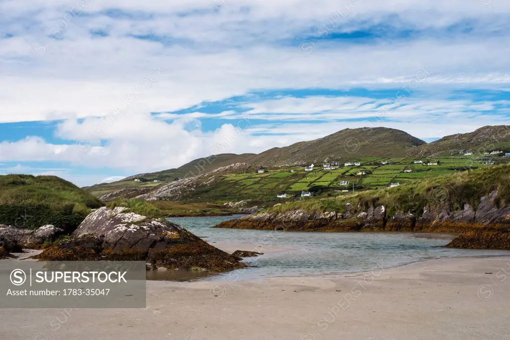 Uk, Ireland, County Kerry, Beach And Harbor At Derrynane; Iveragh Peninsula