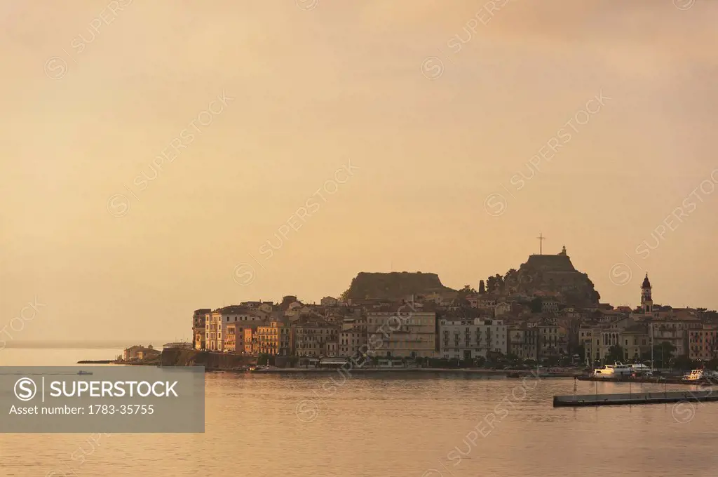 Corfu Old Town at dawn; Greece