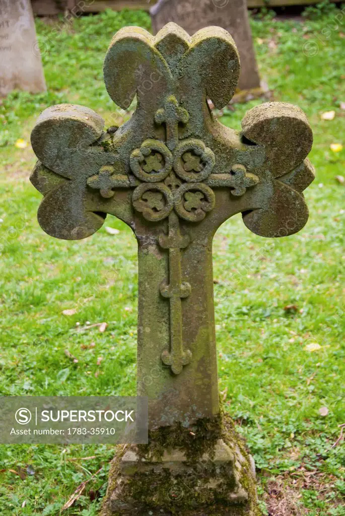 Celtic Crosses In Graveyard At Chawton. Home Of Jane Austin, Hampshire, United Kingdom