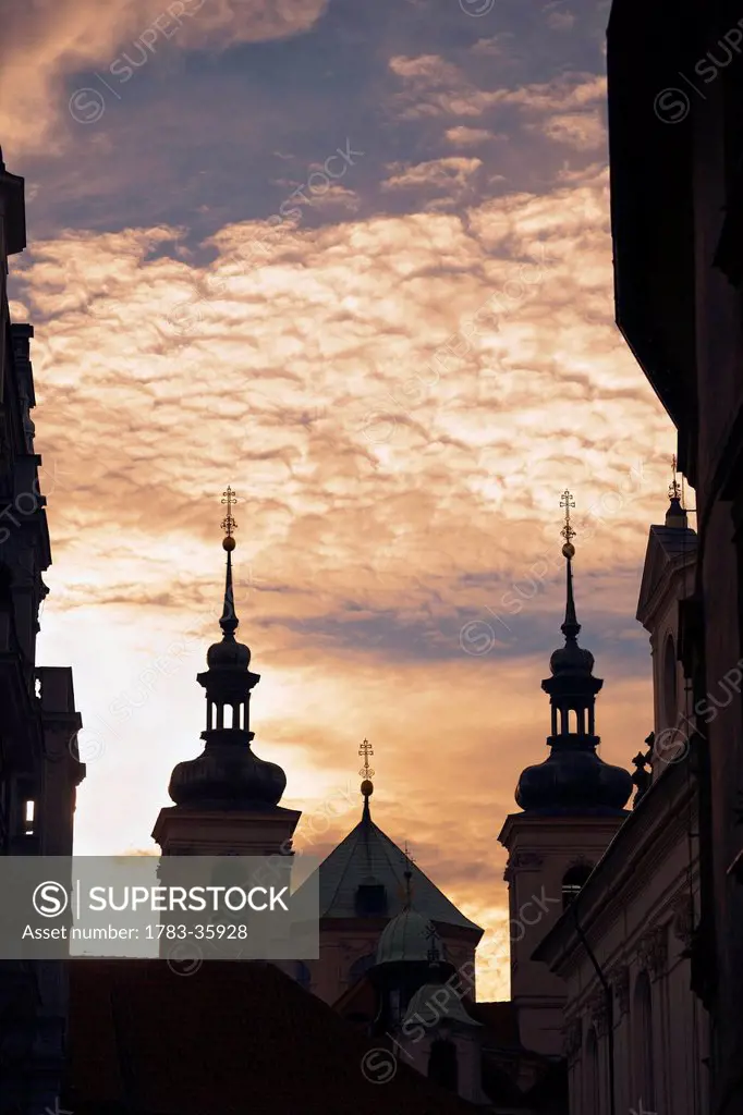 Czech Republic, Church at sunset; Prague