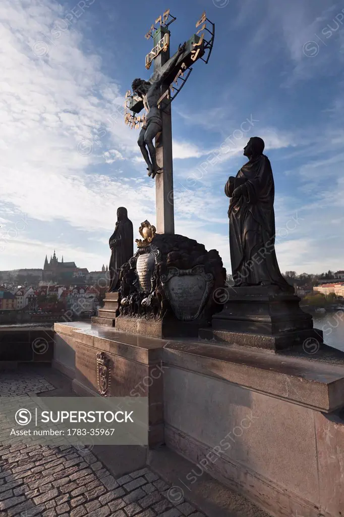 Czech Republic, Sculpture depicting Crucifixion of Christ; Prague