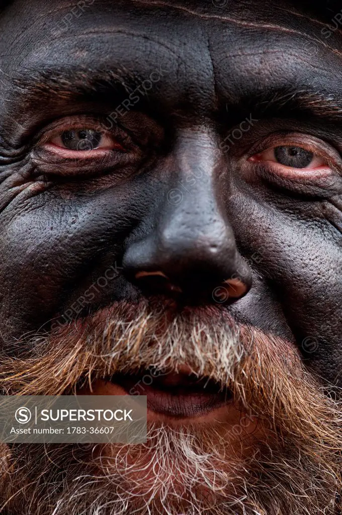 Morris Dancer With Black-Painted Face, Lewes, East Sussex, Uk
