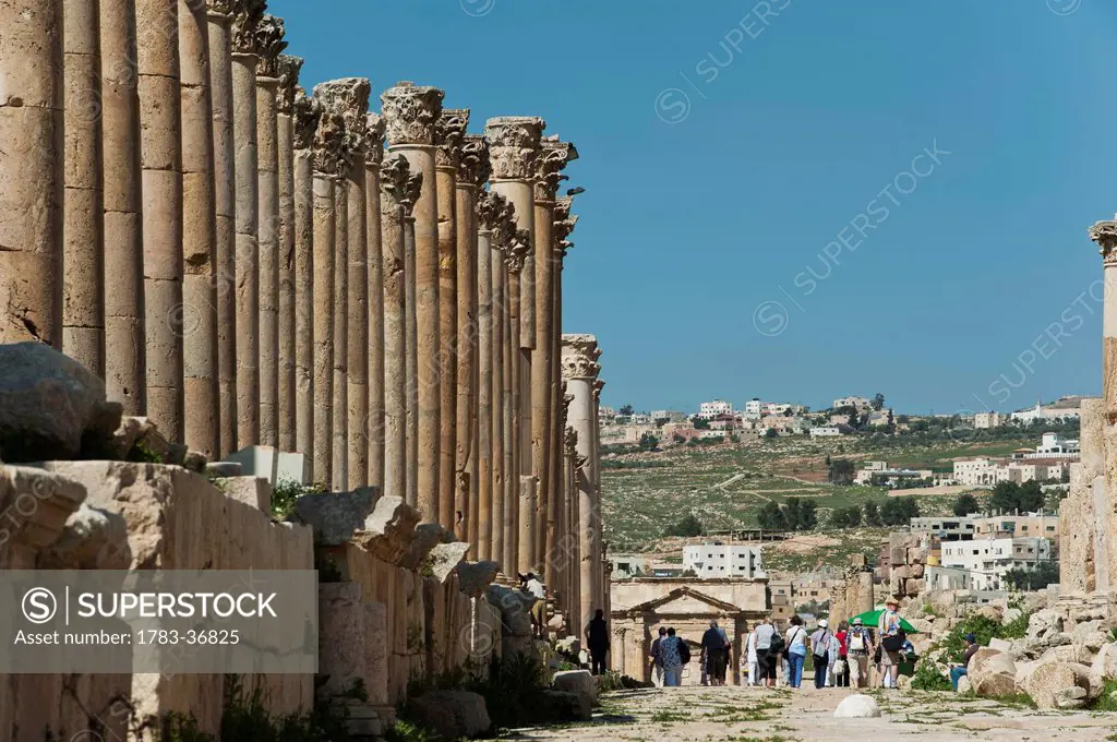Main Street, Cardo, Gerasa, The Ancient City Of Jerash. Jordan, Middle East