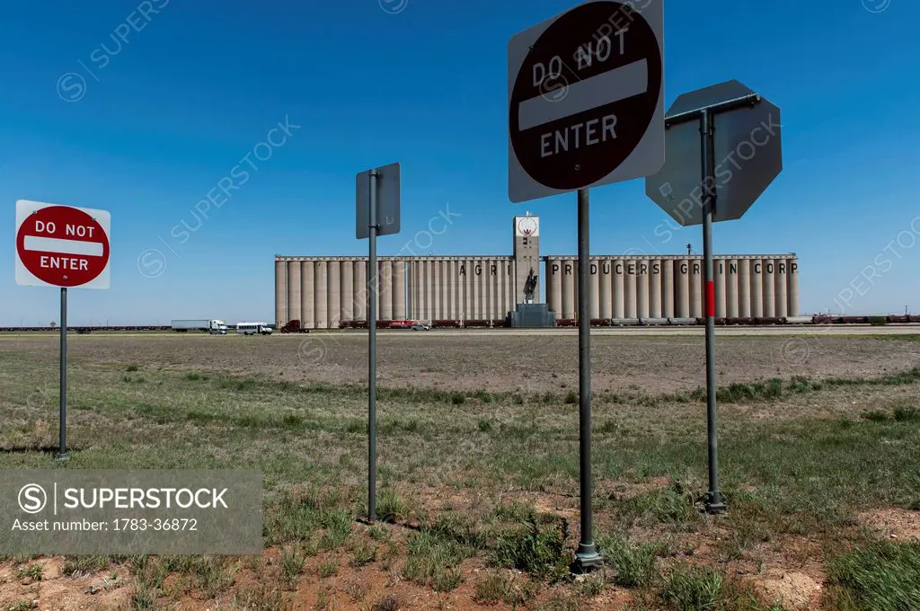 Large Grain Elevator Building Off I-27, Texas Panhandle, Texas, Usa