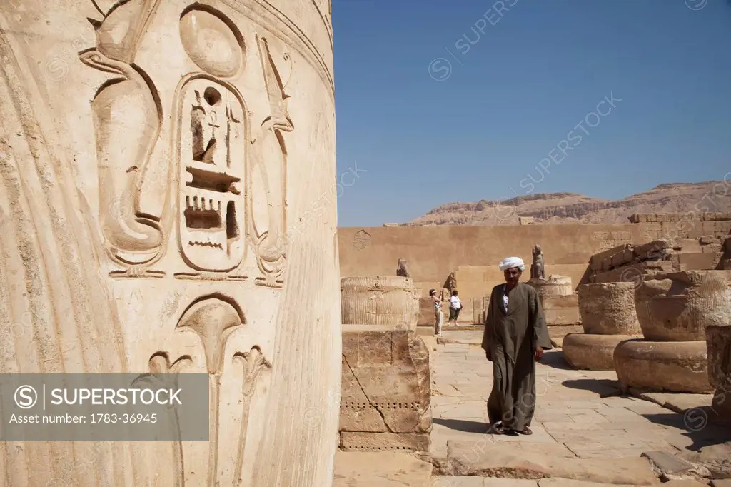 Local site guardian at medinet habu (mortuary temple of ramesses iii); west bank luxor upper egypt