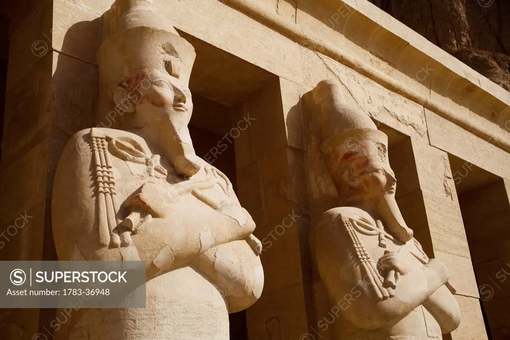 Osiris pillars (statues of the dead queen) queen hatshepsut funerary temple deir el-bahri; west bank luxor egypt