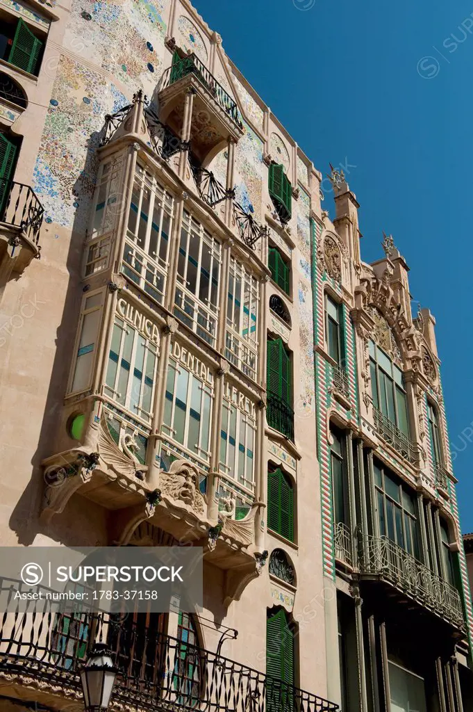 Modernismo style architecture buildings; Palma, Majorca, Spain