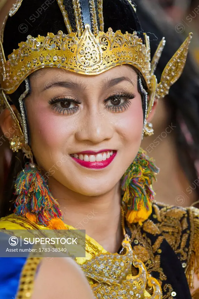 Portrait of Legong dancer; Denpasar, Bali, Indonesia