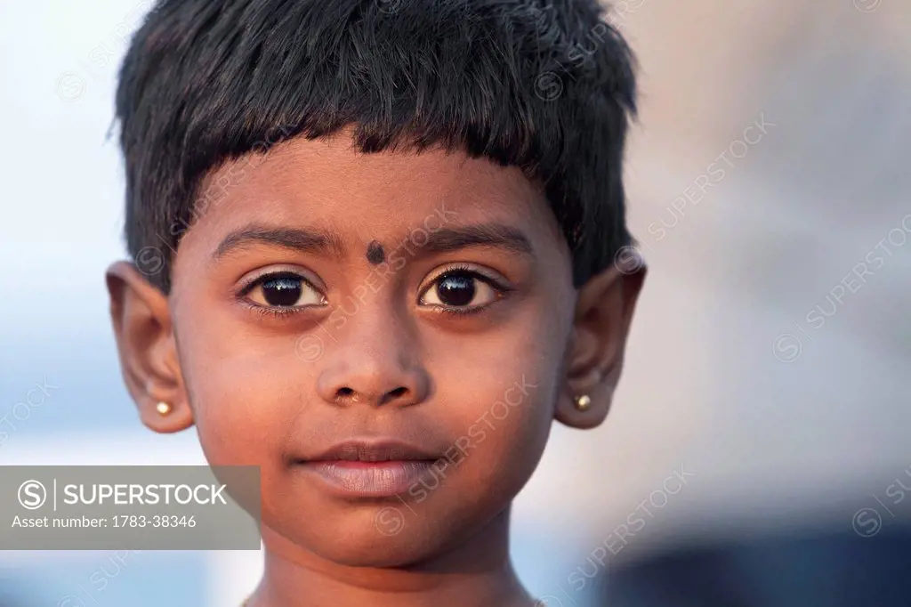 Portrait of Indian Hindu girl; Port Blair, Andaman Islands, India