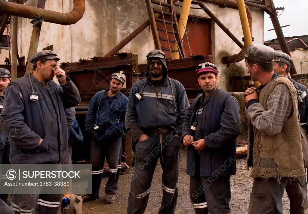 Group of miners; Petrosa, Romania