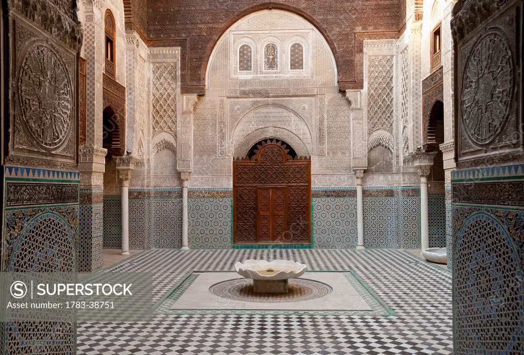 Courtyard of Medersa El-Attarine; Fez, Morocco