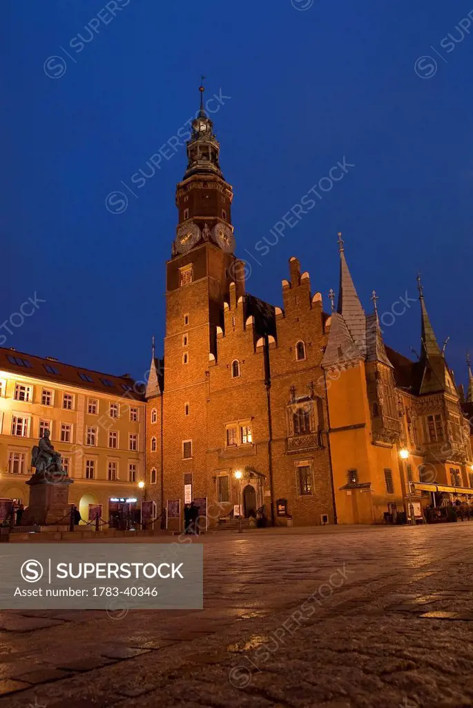 Poland, Gothic style Town Hall in Market Square; Wroclaw