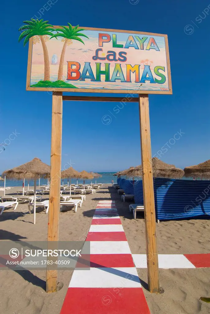 'playa Las Bahamas' Section Of Beach, Torremolinos, Andalucia, Spain.