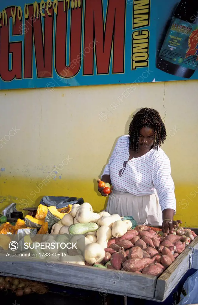 Seychelles, St. Kitts, Market; Basseterre