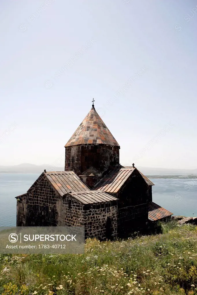 Views of the 9th century AD Sevanavank monastery situated on a peninsular above Lake Sevan; Armenia