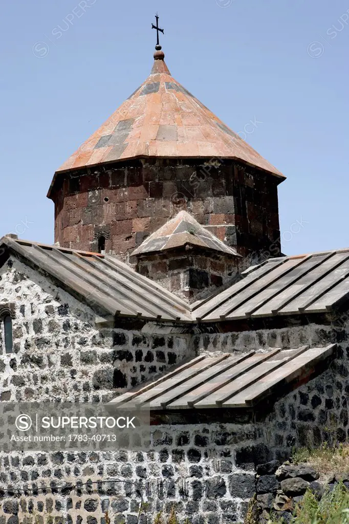 Views of the 9th century AD Sevanavank monastery situated on a peninsular above Lake Sevan; Armenia