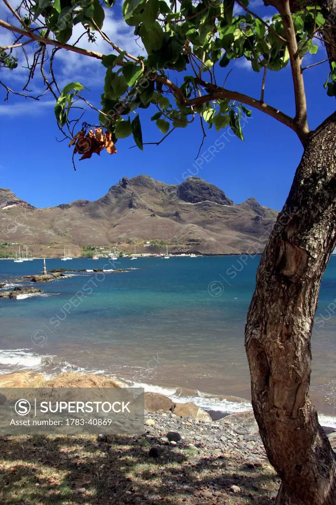 Polynesia, Landscape with Niku Hiva's bay; Niku Hiva