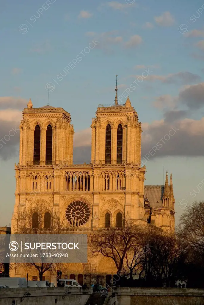 France, Paris, Notre Dame Cathedral; Ile de la Cite