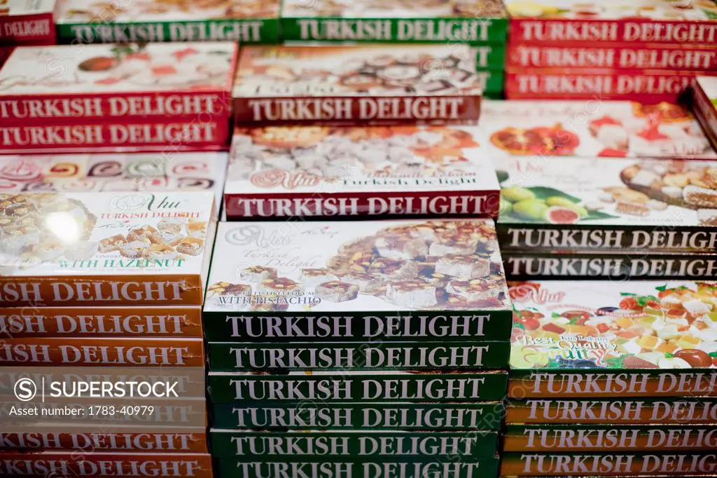 Turkey, Cumhuriyet Cadessi; Bodrum, Main Bazaar, Turkish delight