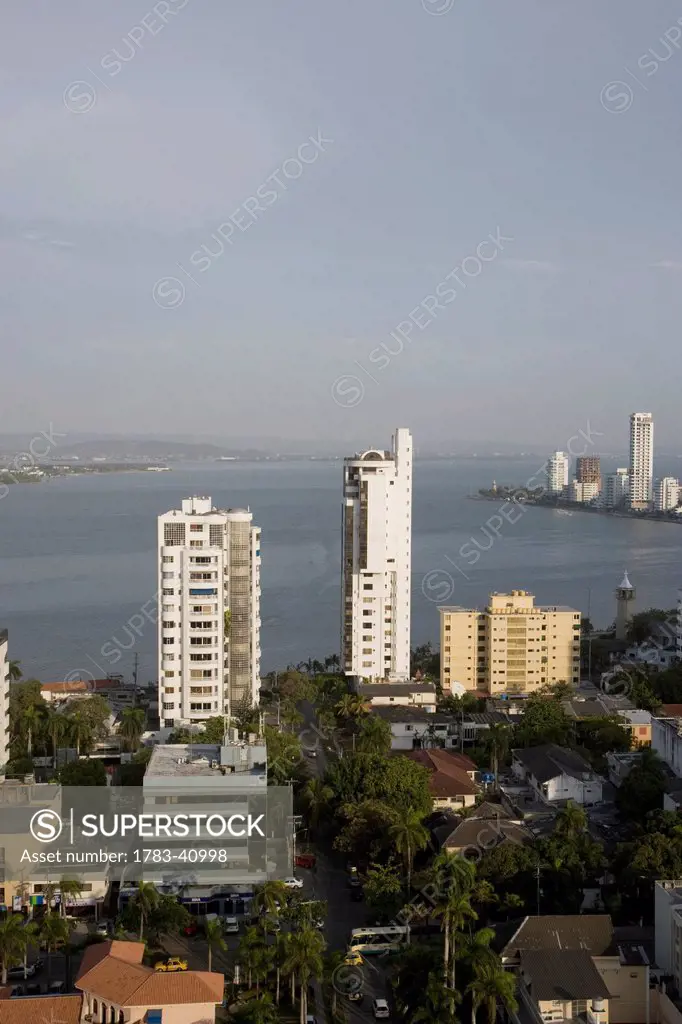 Colombia, Cartagena, High rise apartment blocks; Bocagrande