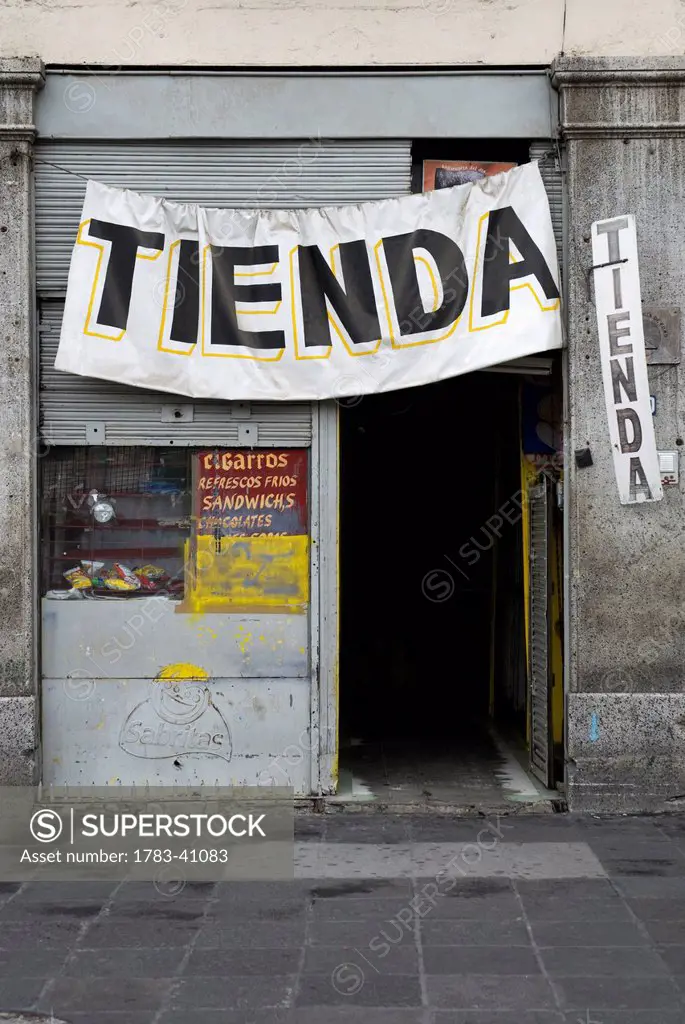 Mexico, Mexico City, Shop in historic district; Zocalo