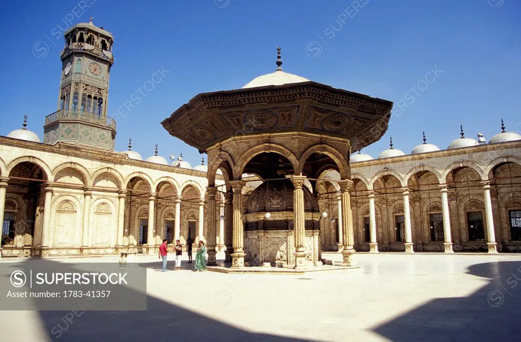 Egypt, Cairo, Fountain in courtyard of Muhammad Ali Mosque; Citadel